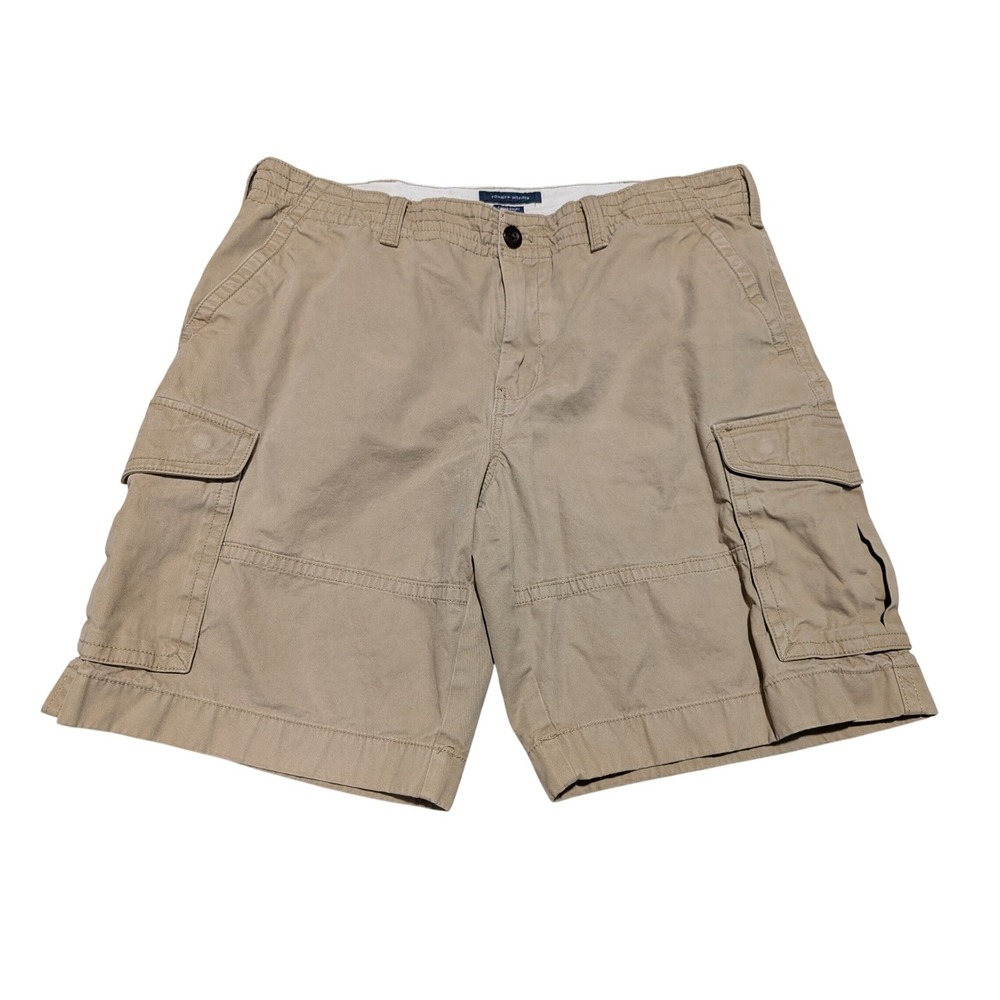 Tommy Hilfiger Mens Tan Khaki Cotton Twill Cargo Shorts Size 37 Utility